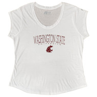 Womens White Washington State University WSU Cougars Tee Shirt 2X (20)