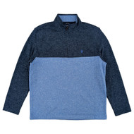 IZOD Mens Blue Colorblock Long Sleeve Fleece Quarter Zip Sweater