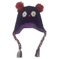 Girls Purple & Pink Owl Trapper Hat