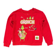Girls Dr. Suess How The Grinch Stole Christmas Red Crewneck Sweatshirt