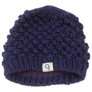 Girls Lumpy Purple Knit Fleece Lined Beanie Stocking Cap Winter Hat