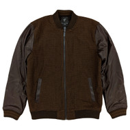 Shaquille O'Neal XLG Big & Tall Men's Brown Houndstooth Bomber Jacket
