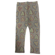 Infant Girls Colorful Gray Rainbow Print Heart Leggings Stretch Pants