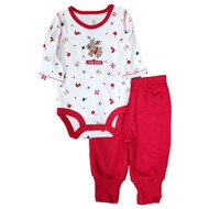 Infant Baby Boys White Santa Claus Bodysuit & Pants Christmas Outfit 0-3 Months