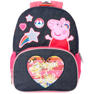 Disney Peppa Pig 16 inch Backpack with Rainbow Accents, School Bookbag