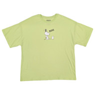 Peanuts Mens Lime Green Short Sleeve Snoopy Boo Graphic Halloween T-Shirt