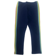 Infant Girls Colorful Blue Rainbow Stripe Leggings Stretch Pants