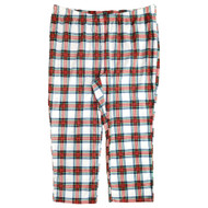 Womens White Plaid Fleece Joggers Sleep Pants Pajama Bottoms