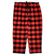 Womens Black & Red Buffalo Plaid Flannel PJ Pajama Sleep Bottoms