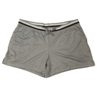 Womens Silver Gray Mesh Moisture Wicking Athletic Shorts 4 Inch Inseam