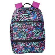 Wonder Nation Purple Pink & Blue Animal Print 16" Backpack with Tech Sleeve