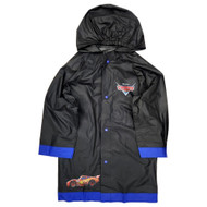 Boys Black & Red Cars Lightning McQueen Rain Jacket Snap Front Coat