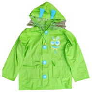 Boys Green Insect Sky High Hopper Rain Jacket Coat With Hood Toddler 4T-5T