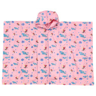 Girls Pink Bugs Away Rain Coat Hooded Rain Poncho Girls One Size Fits Most