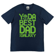 Star Wars Mens Navy Blue Yoda Best Dad Fathers Day T-Shirt