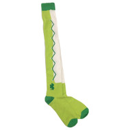 Womens Green & White Stripe Over the Knee Socks Clover Theme St Patricks Day