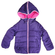 Performance Gear Girls Purple Hooded Bubble Jacket Winter Ski Coat Size 4