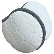 Womens White Quilted Ear Muffs Warmers Fleece Lined Adjustable Headband