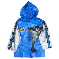 Boys Blue & Gray Batman Rain Jacket Snap Front Coat