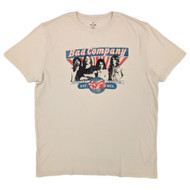 Wrangler Bad Company Mens Beige Short Sleeve Graphic Band Tee Shirt