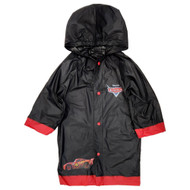 Boys Black Pixar Cars Lightning McQueen Rain Jacket Coat With Hood Toddler 2T-3T