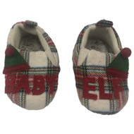 Infant Boys & Girls Plaid Baby Elf Christmas Holiday Slippers 6-9 Months