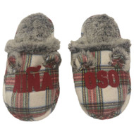 Girls Plush Plaid Nina Oso Slippers Scuffs Holiday House Shoes