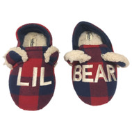 Dearfoams Toddler Boys & Girls Red & Navy Buffalo Plaid Baby Bear Slippers