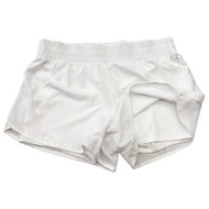 Avia Womens Solid White Athletic Running Shorts With Zipper Pocket