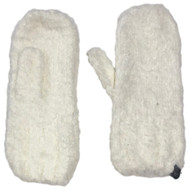 Cuddl Duds Womens Fuzzy White Mittens
