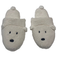 Womens Plush Fuzzy White Polar Bear Slippers Suffs