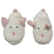 Womens Plush Fuzzy White Puppy Dog Slippers Suffs