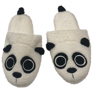 Womens Plush Fuzzy White Panda Bear Slippers Suffs
