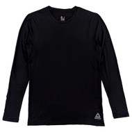 Reebok Mens Black Performance Base Layer Long Sleeve Crew Neck Shirt