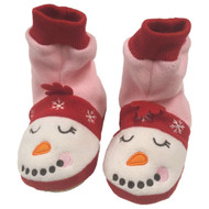 Infant & Toddler Girls Pink Snowman Slippers Boot Style House Shoes