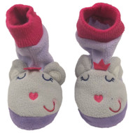 Infant & Toddler Girls Purple Mouse Slippers Boot Style House Shoes