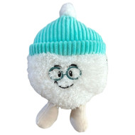 Plush 6" Fuzzy Snowball Stuffed Animal Pal with Teal Stocking Hat