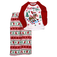Girls Rudolph Red Nosed Reindeer Christmas Holiday Pajamas Shirt & Pants Set 4/5