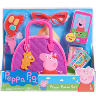 Peppa Pig  Carry Bag Purse Playset with 9 Pieces, Pretend Play