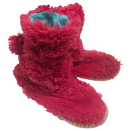 Plush Pink & Blue Bootie Style Slippers XL (11)