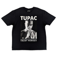 2PAC Mens Black Tupac Shakur Trust Nobody Short Sleeve Graphic Tee Shirt