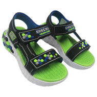 Skechers Mega-Craft Boys Rugged Black & Green Gamer Themed Sandals
