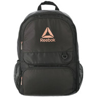 Reebok Women's Paige 18" Laptop Backpack with Tech Pocket, Black with Rose Gold