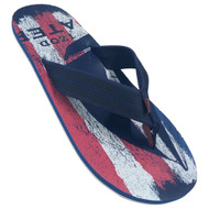 Izod Mens Patriotic Flip Flops Red White & Blue Flag Print  Sandals