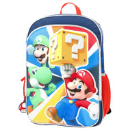 Nintendo Boys "Game Time" Mario, Yoshi & Luigi 17 Backpack with Tech Sleeve