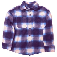 There Abouts Boys Blue & White Plaid Long Sleeve Button Front Shirt