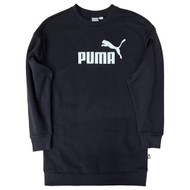 Womens Black Crewneck Sweatshirt  Style Dress With Ribbed Bottom