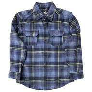 Quicksilver Boys Blue Plaid Long Sleeve Button-Down Corduroy Shirt