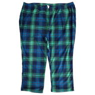 Womens Blue & Green Plaid Fleece Sleep Pants Pajama Bottoms Size 4X