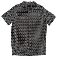 Shaquille O'Neal XLG Big & Tall Mens Black Geo Short Sleeve Woven Shirt